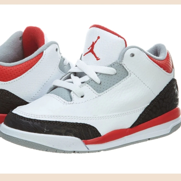 Jordan 3 Retro (TD)"White Fire Red" Sneakers(2013) - Picture 1 of 7